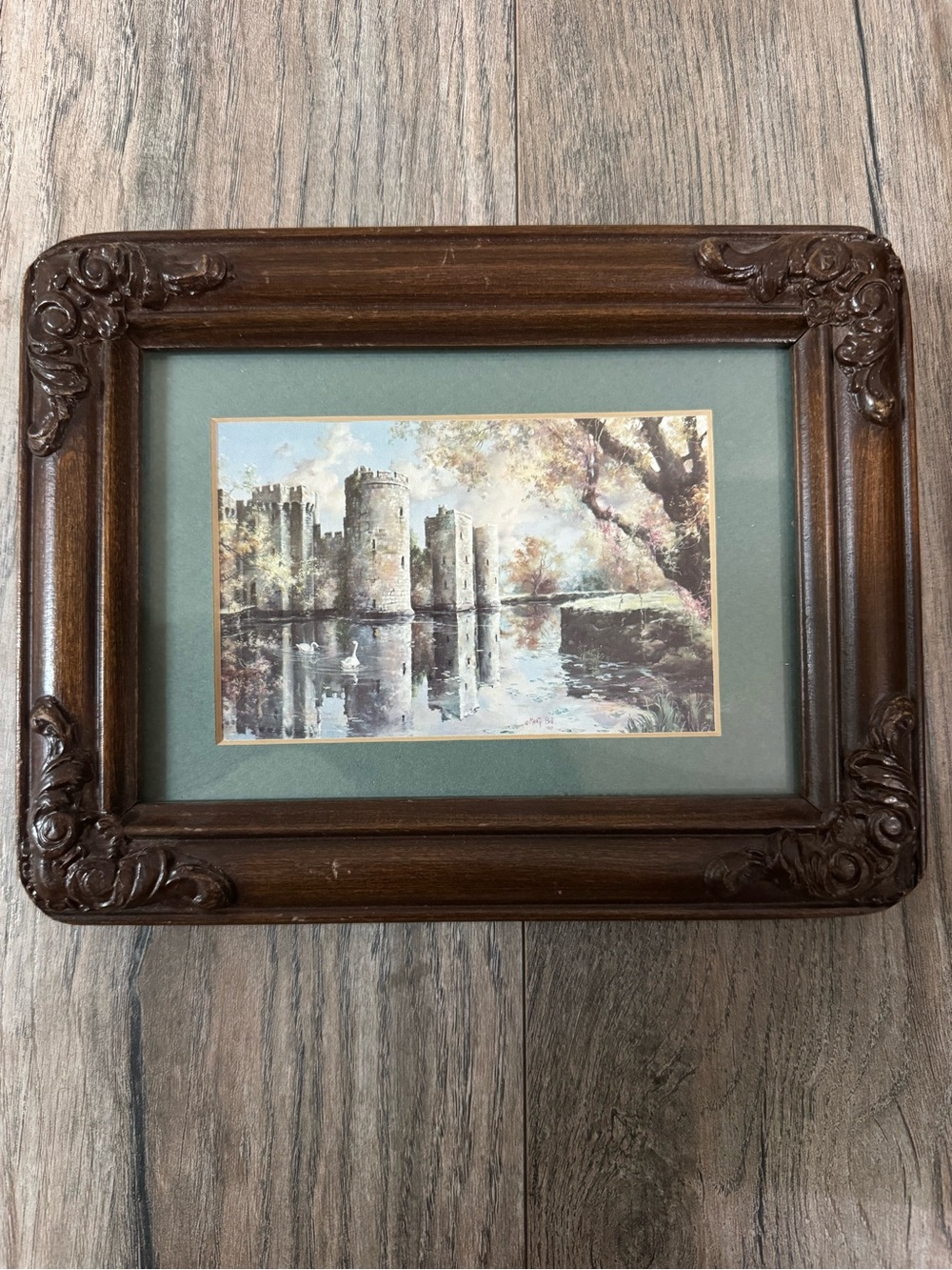 Vintage Marty Bell Bodiam Twilight Framed Art Print 1987